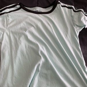 Striped sleeve Mint Tee